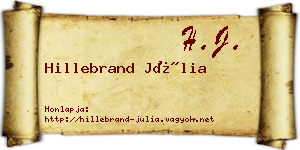 Hillebrand Júlia névjegykártya